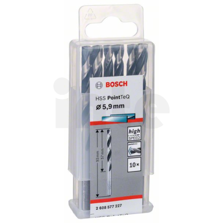 BOSCH Spirálový vrták HSS PointTeQ 5,9 mm, 10 ks 2608577227
