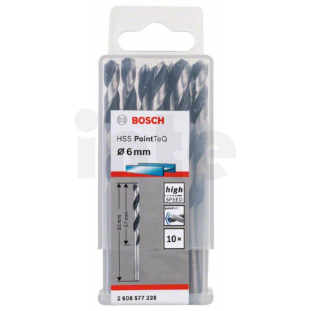 BOSCH Spirálový vrták HSS PointTeQ 6,0 mm, 10 ks 2608577228