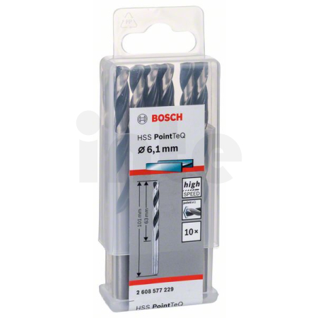 BOSCH Spirálový vrták HSS PointTeQ 6,1 mm, 10 ks 2608577229