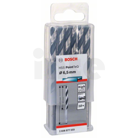 BOSCH Spirálový vrták HSS PointTeQ 6,5 mm, 10 ks 2608577233