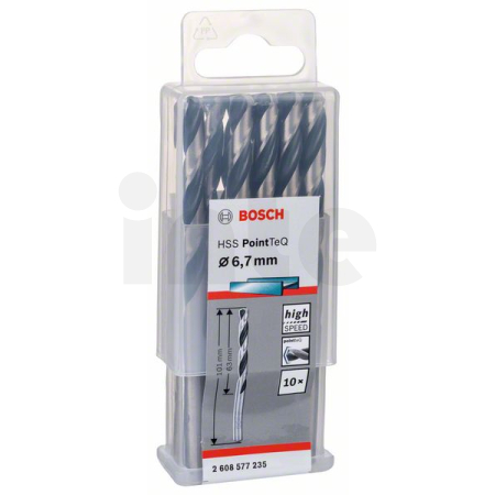 BOSCH Spirálový vrták HSS PointTeQ 6,7 mm, 10 ks 2608577235