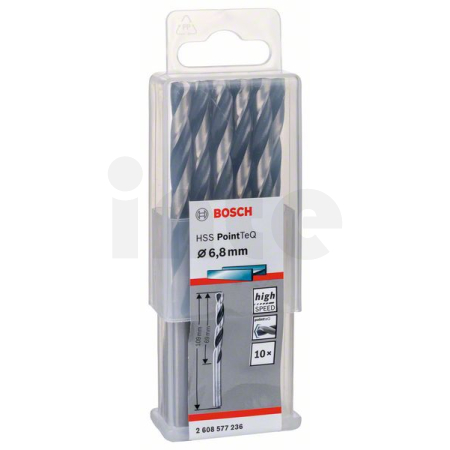 BOSCH Spirálový vrták HSS PointTeQ 6,8 mm, 10 ks 2608577236