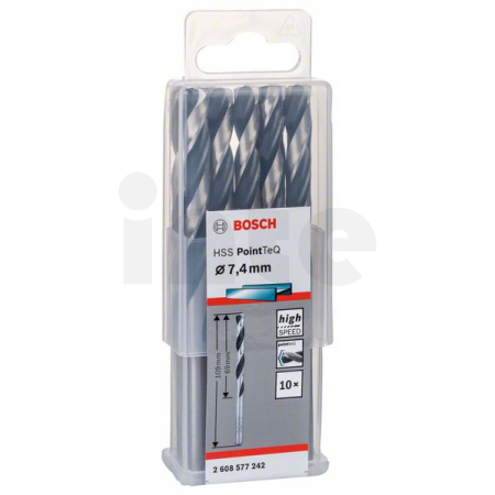 BOSCH Spirálový vrták HSS PointTeQ 7,4 mm 2608577242