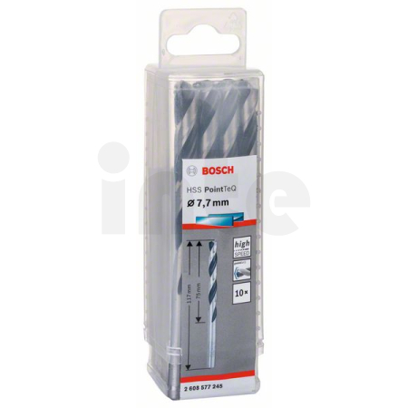 BOSCH Spirálový vrták HSS PointTeQ 7,7 mm, 10 ks 2608577245