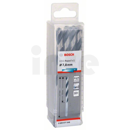 BOSCH Spirálový vrták HSS PointTeQ 7,8 mm, 10 ks 2608577246