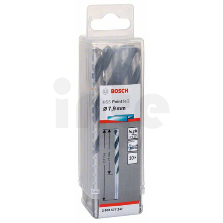 BOSCH Spirálový vrták HSS PointTeQ 7,9 mm, 10 ks 2608577247
