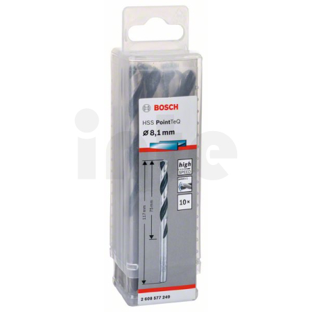 BOSCH Spirálový vrták HSS PointTeQ 8,1 mm, 10 ks 2608577249