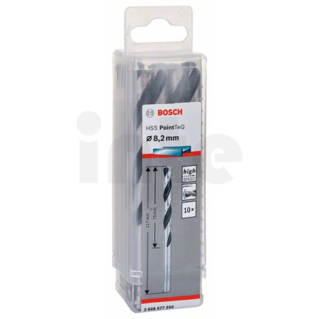 BOSCH Spirálový vrták HSS PointTeQ 8,2 mm, 10 ks 2608577250