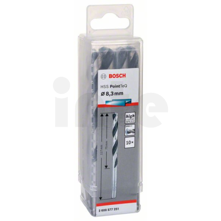 BOSCH Spirálový vrták HSS PointTeQ 8,3 mm, 10 ks 2608577251