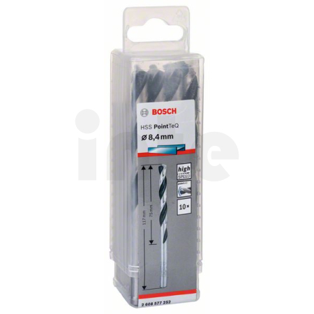 BOSCH Spirálový vrták HSS PointTeQ 8,4 mm, 10 ks 2608577252