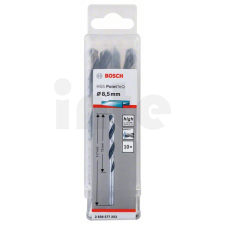 BOSCH Spirálový vrták HSS PointTeQ 8,5 mm, 10 ks 2608577253