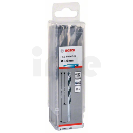 BOSCH Spirálový vrták HSS PointTeQ 8,6 mm, 10 ks 2608577254