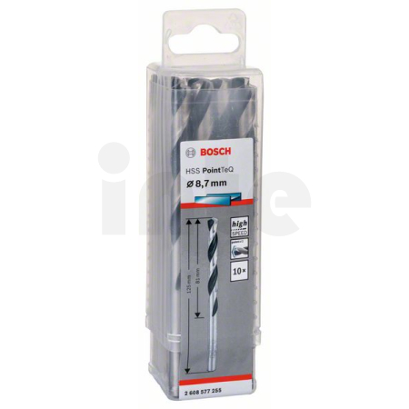 BOSCH Spirálový vrták HSS PointTeQ 8,7 mm, 10 ks 2608577255