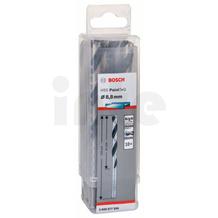 BOSCH Spirálový vrták HSS PointTeQ 8,8 mm, 10 ks 2608577256