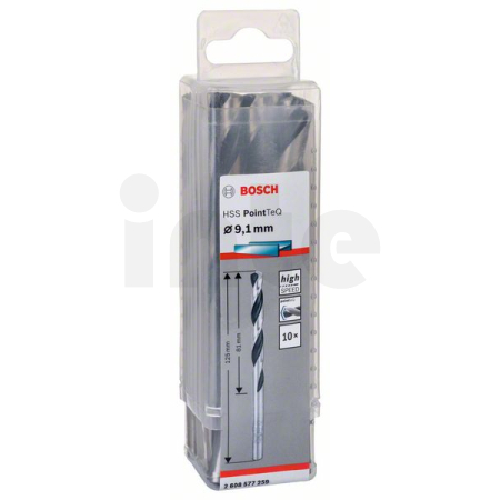 BOSCH Spirálový vrták HSS PointTeQ 9,1 mm, 10 ks 2608577259