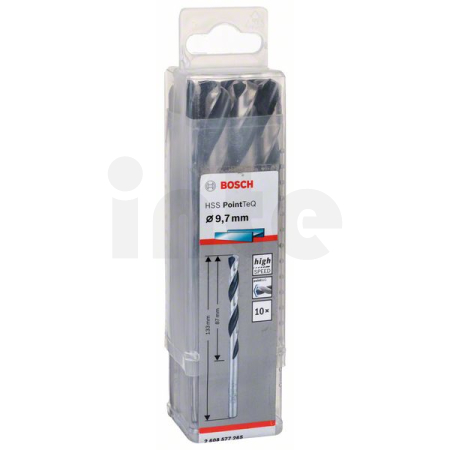 BOSCH Spirálový vrták HSS PointTeQ 9,7 mm, 10 ks 2608577265