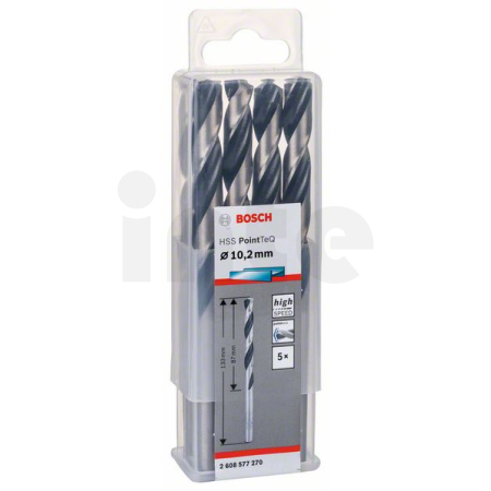 BOSCH Spirálový vrták HSS PointTeQ 10,2 mm, 5 ks 2608577270