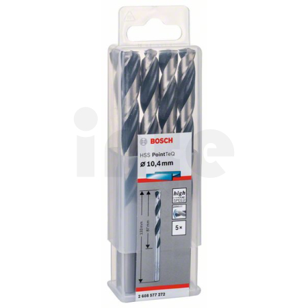 BOSCH Spirálový vrták HSS PointTeQ 10,4 mm, 5 ks 2608577272