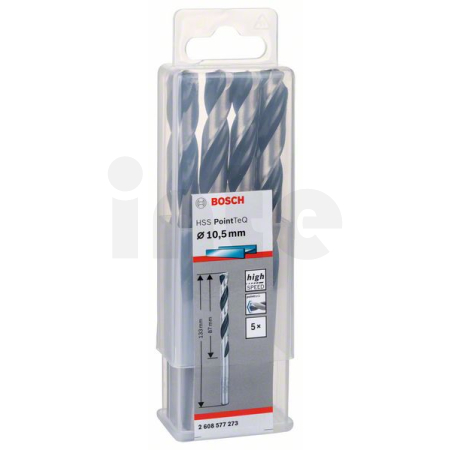 BOSCH Spirálový vrták HSS PointTeQ 10,5 mm, 5 ks 2608577273