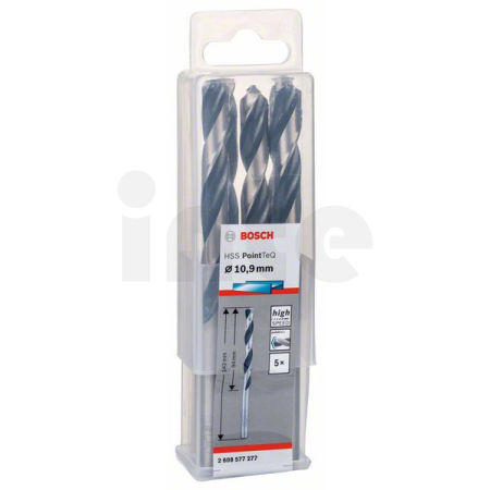 BOSCH Spirálový vrták HSS PointTeQ 10,9 mm, 5 ks 2608577277