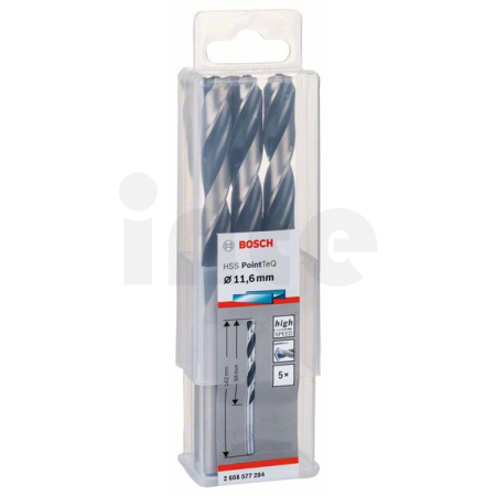BOSCH Spirálový vrták HSS PointTeQ 11,6 mm, 5 ks 2608577284