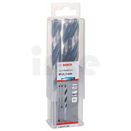 BOSCH Spirálový vrták HSS PointTeQ 11,7 mm, 5 ks 2608577285