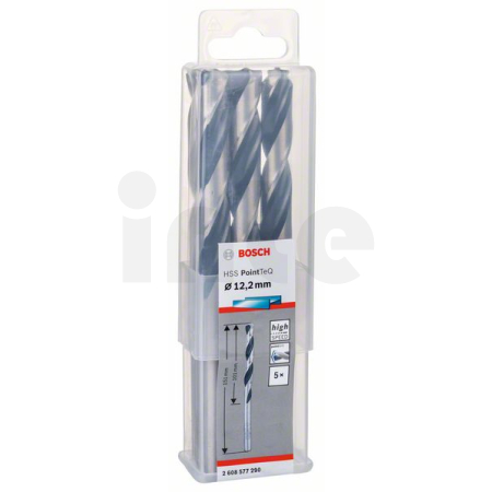 BOSCH Spirálový vrták HSS PointTeQ 12,2 mm, 5 ks 2608577290