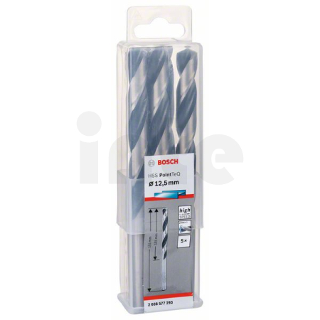BOSCH Spirálový vrták HSS PointTeQ 12,5 mm, 5 ks 2608577293