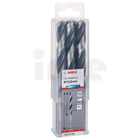 BOSCH Spirálový vrták HSS PointTeQ 12,8 mm, 5 ks 2608577296