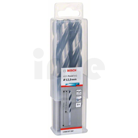 BOSCH Spirálový vrták HSS PointTeQ 12,9 mm, 5 ks 2608577297