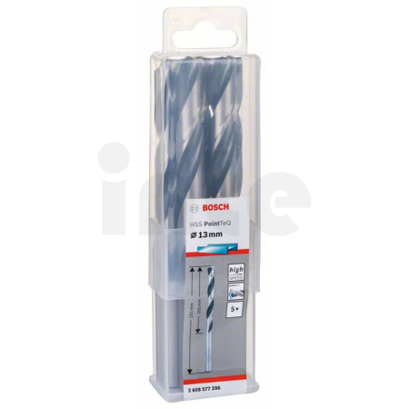 BOSCH Spirálový vrták HSS PointTeQ 13,0 mm, 5 ks 2608577298