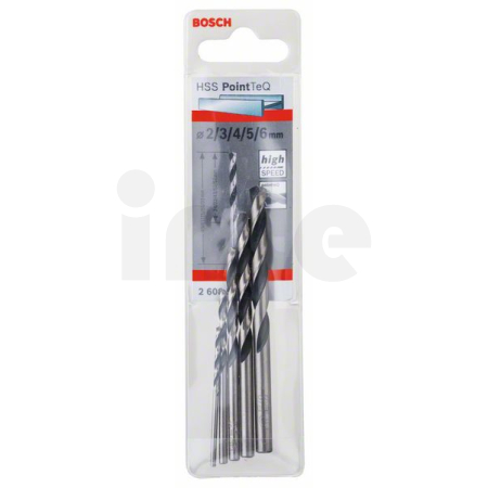 BOSCH Sada spirálových vrtáků HSS PointTeQ 2–6 mm, 5 kusů 2608577345