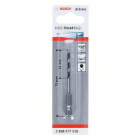 BOSCH Spirálový vrták HSS PointTeQ Hex 3 mm 2608577519