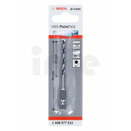 BOSCH Spirálový vrták HSS PointTeQ Hex 4,0 mm 2608577523