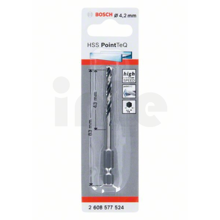 BOSCH Spirálový vrták HSS PointTeQ Hex 4,2 mm 2608577524