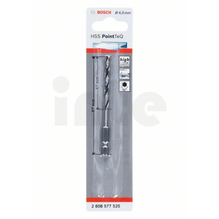 BOSCH Spirálový vrták HSS PointTeQ Hex 4,5 mm 2608577525