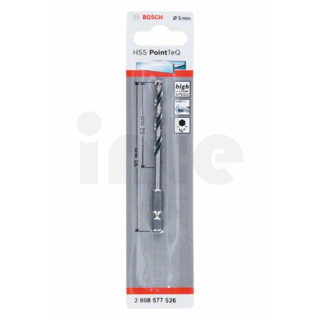 BOSCH Spirálový vrták HSS PointTeQ Hex 5,0 mm 2608577526