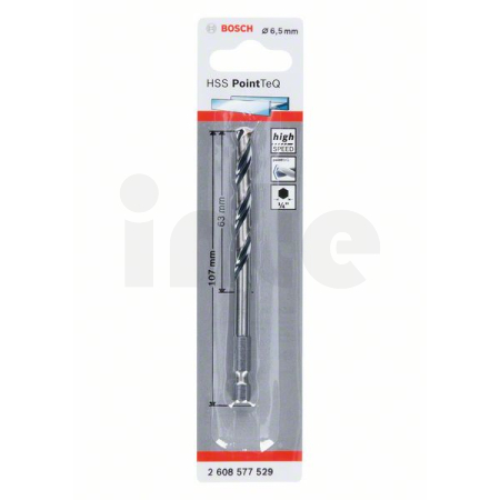 BOSCH Spirálový vrták HSS PointTeQ Hex 6,5 mm 2608577529