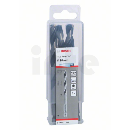 BOSCH Spirálový vrták HSS PointTeQ Hex 10,0 mm, 5 ks 2608577548