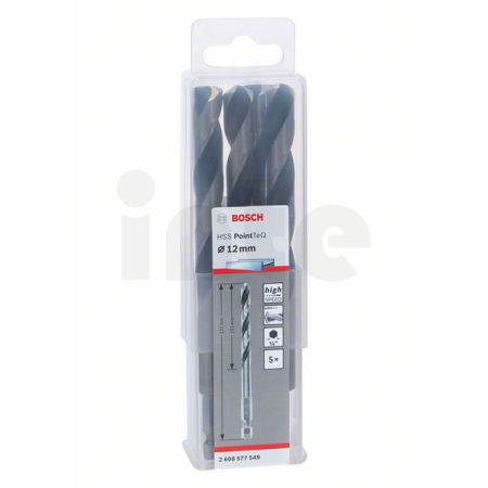 BOSCH Spirálový vrták HSS PointTeQ Hex 12,0 mm, 5 ks 2608577549