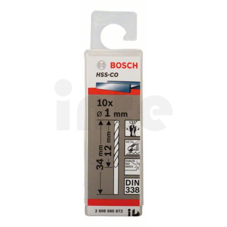 BOSCH Vrtáky do kovu HSS-Co, DIN 338, 10 ks 2608585872