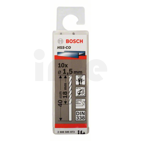 BOSCH Vrtáky do kovu HSS-Co, DIN 338, 10 ks 2608585873