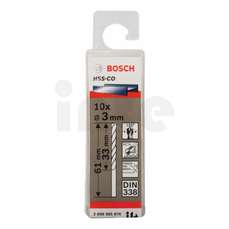 BOSCH Vrtáky do kovu HSS-Co, DIN 338, 10 ks 2608585876
