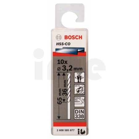BOSCH Vrtáky do kovu HSS-Co, DIN 338, 10 ks 2608585877