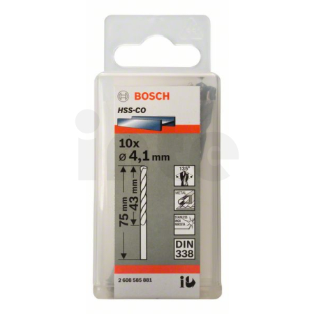 BOSCH Vrtáky do kovu HSS-Co, DIN 338, 10 ks 2608585881