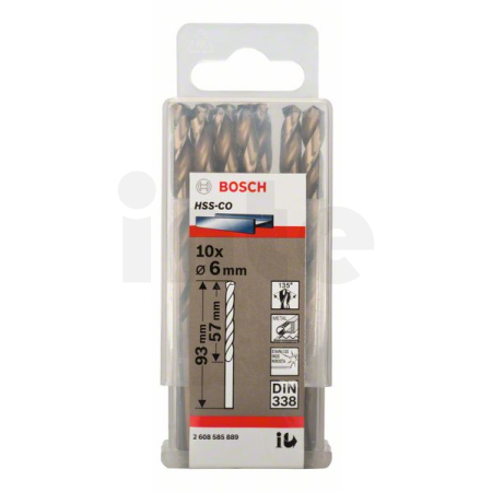 BOSCH Vrtáky do kovu HSS-Co, DIN 338, 10 ks 2608585889