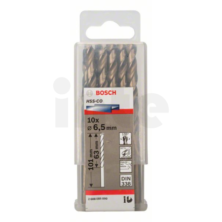 BOSCH Vrtáky do kovu HSS-Co, DIN 338, 10 ks 2608585890