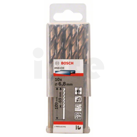 BOSCH Vrtáky do kovu HSS-Co, DIN 338, 10 ks 2608585891