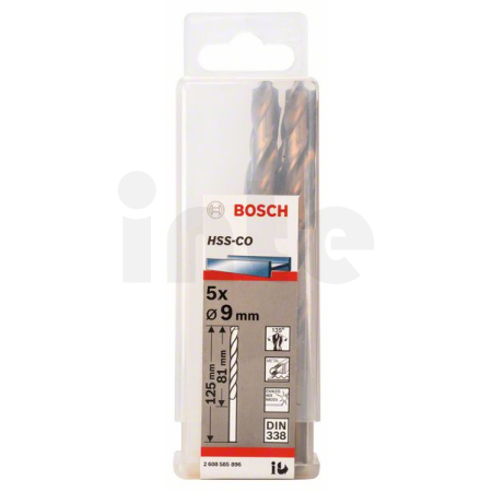 BOSCH Vrtáky do kovu HSS-Co, DIN 338, 5 ks 2608585896
