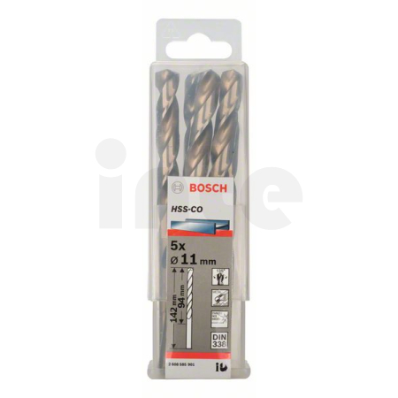 BOSCH Vrtáky do kovu HSS-Co, DIN 338, 5 ks 2608585901